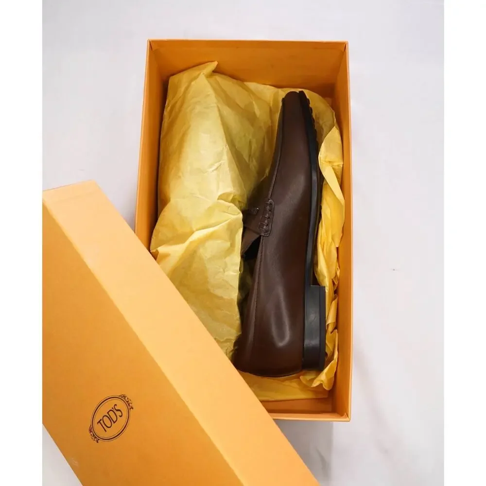 $750 TOD'S - *DISPLAY* Brown Leather Loafers - US 8 (7UK)